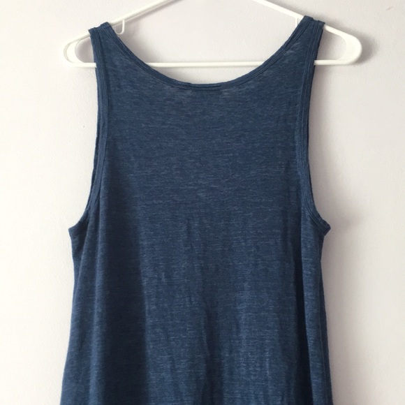 🍉 AG Adriano Goldschmied Blue Midi Linen Dress Small - Picture 9 of 11